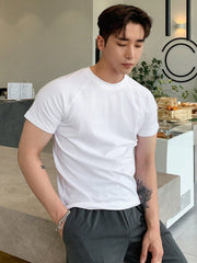 MEN COTTON SOLID RAGLAN SLEEVE