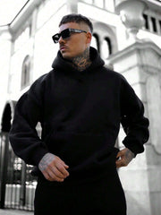 MEN KANGAROO POCKET DROP SHOULDER HOODIE