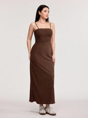 LONG SLEEVE SINGLE BREASTED JACKET AND LOOSE SLIP DRESS SET
