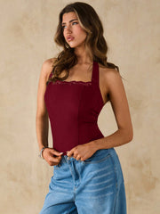 CONTRAST LACE SLIM FIT CAMISOLE