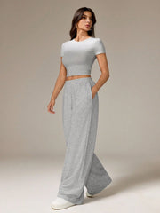 CASUAL CROPPED T-SHIRT AND PANTS