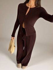 RIBBED TOP AND WIDE LEG PANTS