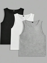BLACK 3PCS MEN'S VEST TOP