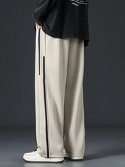 MEN'S CONTRAST SIDE DRAWSTRING WAIST CASUAL PANTS