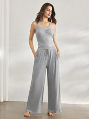 HALTER TOP AND LONG PANTS PAJAMAS SET