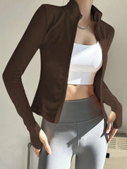 SEAMLESS ZIPPER JACKET TIGHT-FITTING ACTIVEWEAR TOP