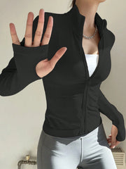 SEAMLESS ZIPPER JACKET TIGHT-FITTING ACTIVEWEAR TOP