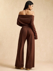 MINIMALIST OFF-SHOULDER TOP AND PANTS