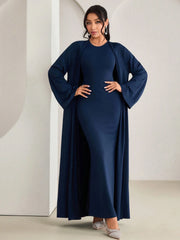 WOMEN MODEST ROBE AND DRESS TWO PIECE SET
