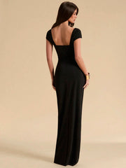 SWEETHEART NECKLINE RUCHED DETAILS & MERMAID HEM MAXI DRESS