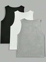 GREY 3PCS MEN'S VEST TOP