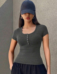 SOLID COLOR  SHORT SLEEVE T-SHIRT