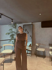 Women's  Solid Color Asymmetric Hem Vest Blazer& And Pants Set